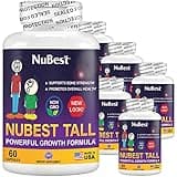 NuBest Tall Height Growth Supplement - Advance Height Growth, Grow Taller, Height Increase Formula for Children (5+) & Teens Helps Maximum Height Growth with Calcium, Collagen & Herbs - 6 Pack