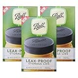 Ball Regular Mouth Leak-Proof Plastic Lids for Glass Mason Jars, Used for Canning, Pickling, Juice, Jam, Jelly 6-Count, Pack of 3 (18-Lids Total)