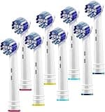 Replacement Brush Heads Compatible with OralB Braun- Pack of 8 Professional Electric Toothbrush Heads- Precision Refills for Oral-b 7000, Clean, Oral B Pro 1000, 9600, 500, 3000, 8000, Vitality Plus!