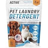 Pet Laundry Detergent Odor Remover - ACTIVE Enzyme Based Powder Detergent for Dogs Beds, Cat Pee, HE Washer Friendly Natural Enzymatic Deodorizer, Urine, Smell, Dog Drool, Stain Eliminator - 64 Loads
