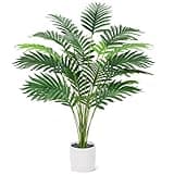 Der Rose 28'' Artificial Palm Tree Large Fake Tropical Faux Plants Indoor and Outdoor for Home Bathroom Porch Outside Patio Decor (White Pot)