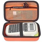 Case Compatible with Brother for P-Touch PTH110/ PRTH110/ Pro PT-H111/ PTE110 Portable Label Maker, Storage Holder Carrying Organizer for Label Tapes, AC Adapter, Charging Cables (Box Only) -Orange