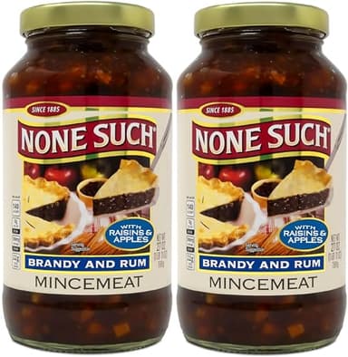 None Such Mincemeat Brandy and Rum, Pie Filling with Apples and Raisins, 27 Ounce (Pack of 2)