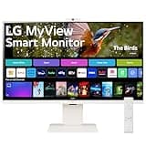 LG 32SR85U-W Smart Monitor 32-inch 4K UHD (3840x2160), IPS Display, webOS 23, USB Type-C 90W PD, Built-in FHD Webcam & Speaker, HDR 10, AirPlay 2, Screen Share, Bluetooth, White
