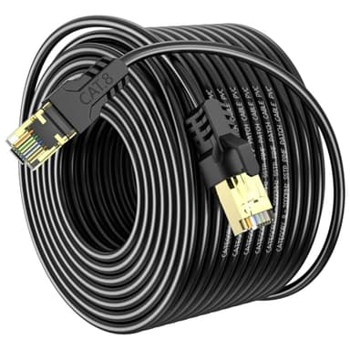 YSONG Cat 8 Ethernet Cable 250FT,High Speed 40Gbps,2000Mhz,26AWG,Gold Plated RJ45 Connector,for Outdoor&Indoor,for/PC/Modem/Router/Gaming,Faster Than Cat7/Cat6/Cat5