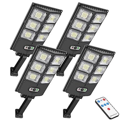 GORLDE 150W Solar Lights Outdoor Waterproof, 8000LM LED Solar Flood Lights Outdoor Motion Sensor with Remote, 3 Modes Solar Lights for Outside Yard, Garden, Path & Parking Lot (4PCS)