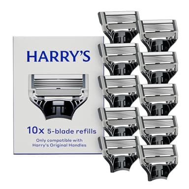 Harry's Original Razor Blades for Men - 10 Count - Premium Razor Blade Refill Cartridges - German Engineered