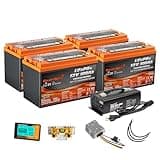 Enjoybot 48V 100Ah LiFePO4 Lithium Golf Cart Battery Conversion Kit - 4 X 12V 100Ah Group 31 LiFePO4 Battery, Built-in 100A BMS with Low Temperature Cut-Off Function, Peak Current of 350A