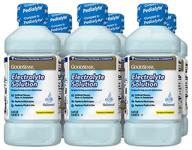 GoodSense Electrolyte Oral Solution, Unflavored, Designed to Help Prevent Dehydration; Replaces Electrolytes, Fluid and Zinc, 33.8 Fluid Ounces (Pack of 6)