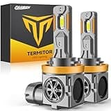 Termitor Brightest Upgraded H11/H9/H8 Bulbs, 40000LM 10X Brightner, 1:1 Halogen Size, 10-Year Extended Lifespan, 6500K Cool White, Canbus Ready, Plug and Play, Pack of 2