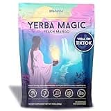Yerba Mate Instant Tea Powder, 3-in-1 Super Drink - Clean Energy, Brain Fog Buster, and Gut Health Powered by Nootropics, Prebiotics and Probiotics | Yerba Magic Peach Mango 30 Servings