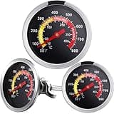 Frienda 3 Packs Charcoal Grill Temperature Gauge Thermometer Gauge Wood Barbecue Charcoal Grill Thermometer Heat Indicator for Lamb Beef Meat Cooking, 2-3/8 Inch Dial and 2-7/8 Inch Stem