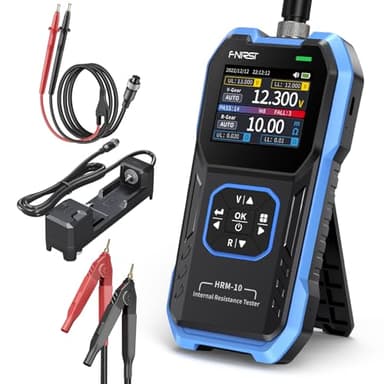 FNIRSI HRM-10 Voltage Internal Resistance Battery Tester, Milliohmmeter 100V 200Ω, Car Battery Tester, Battery Checker Tester for All Types of Batteries, AAA AA Battery, Household Battery Analyzer