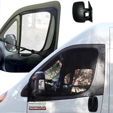 Living in a Bubble Magnetic Bug Screen for Front Doors (Pair), Compatible with RAM Promaster. Vanlife Accessories & Van Life Essentials