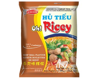 Oh! Ricey Hu Tieu Bo Vien Beef Ball Flavor Instant Rice Noodles, 70g, 15 bags