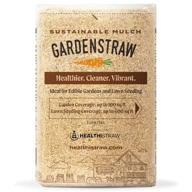 HealthiStraw GardenStraw, 3 cu ft (20 lbs) All-Natural Mulch for Gardens, Vegetables & Lawn Seeding – Water-Conserving Wheat Straw – Thoroughly Cleaned, Sustainable