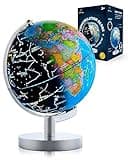 USA Toyz Illuminated Globe for Kids Learning- 3-in-1 STEM Globes of the World with Stand, Constellation Map, Built-in LED Night Light Desk Globe Lamp, Non-Tip Metal Base, 9.75” Tall, 7 Inch Diameter