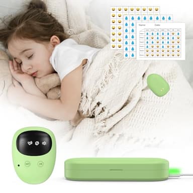 Wireless Bedwetting Alarm for Boys and Girls, Bed Wetting Alarm with USB Rechargeable Sensor, High-Sensitivity Sensor for Bedwetting with 3 Alert Modes– Green