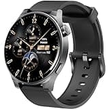 TOZO AMOLED S5 Smart Watch (Answer/Make Calls), 1.43" HD Screen for Men Women 100+ Sport Modes Fitness Watchs with Sleep Monitor, IP68 Waterproof, Silicone Strap Black