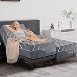 Split King Adjustable Bed Frame with Mattress, 14 Inch Grey Gel Memory Foam Medium-Firm Mattress in Box, Updated Adjustable Bed Base with Thickened Form Frame, Massage, Wireless Remote Smart Bed