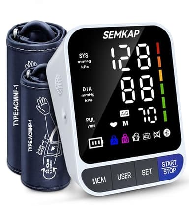 Blood Pressure Monitor, Auto Upper Arm Blood Pressure Monitors for Home Use, Large LED Screen with 9-17'' & 13-21'' Extra Large 2 BP Machine Cuff, 2x99 Memory, Voice Broadcast with USB Cable