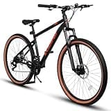 Ecarpat Mountain Bike 27.5 Inch Wheel, 21-Speed Disc Brakes Thumb Shifter, Carbon Steel Frame Mens Womens Trail Commuter City Snow Beach Mountain Bikes Bicycles