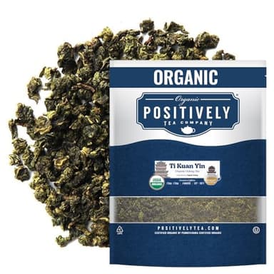 Organic Positively Tea Company, Ti Kuan Yin Oolong Tea, Loose Leaf, 16 Ounce