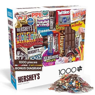 Buffalo Games - Hershey's Sweet Collage 1000 Piece Jigsaw Puzzle for Adults Colorful Candy Image Made in USA