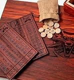 NovelStuffs Gwent Score Cards & Faction Tokens with Canvas Pouch - Black Walnut, Laser Engraved for Witcher Card Game, for Witcher Gamers