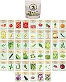 Black Duck Brand 50 Packs Assorted Heirloom Vegetable Seeds 40 Varieties Over 20,000 Heirloom Seeds, Includes Freedom Farms Vegetable Set Mylar Bag for Optimal Seed Storage! 100% Non-GMO