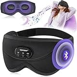 TOPOINT Sleep Mask with Bluetooth Headphones, 3D Eye Mask for Sleep Headphones with White Noise, Total Blackout, 5.4 Bluetooth, Timer, 15 Hours for Women Men, Travel, Meditation, Nap, CPAP Users