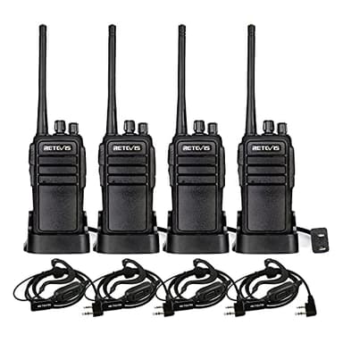 Retevis RT21 Updated 3000mAh Two Way Radios Long Range,Walkie Talkies with Earpiece,SOS Alarm,16CH,Portable 2 Way Radios for Security Cruise Camping Events(4 Pack)