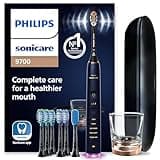 Philips Sonicare DiamondClean Smart 9700 Electric Toothbrush, Sonic Toothbrush with App, Pressure Sensor, Brush Head Detection, 5 Brushing Modes and 3 Intensity Levels, Lunar Blue, Model HX9957/71