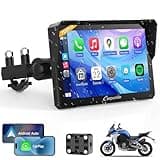 Carpuride W702PRO for Motorcycle CarPlay& Android Auto& Dual Bluetooth - 7" Waterproof GPS Navigation Screen for Motorbike, Music Sharing, Intercom, EQ, Light Sensor, Compass, Barometer