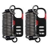 YAODHAOD Luggage Lock,TSA Approved Travel Lock,3 Digit Combination Padlock Spring Cable Lock (80cm) for School Gym Locker, Helmet, Gate, Fence, Luggage,Suitcases (2PCS) (Black)