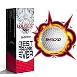 SHOCK'D GOLF BALLS - The World's Loudest Golf Ball - Viral Prank Ball (Sleeve of 3, Novelty) - White Dot Botton