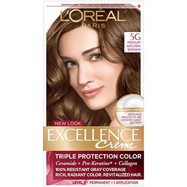 L'Oreal Paris Excellence Creme Haircolor, Medium Golden Brown [5G] 1 ea (Pack of 3)