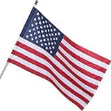 Linyup Pole Sleeve American Flag 3x5 FT Outdoor Made in USA | Heavy Duty | Embroidered Stars | Sewn Stripes | 210D Oxford Nylon | Quadruple Stitched Fly End | American Flag (Pole Sleeve 3 by 5 Foot)（Flag Pole NOT Included）
