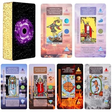 XSYLOHXL Tarot Cards with Meanings on Them for Beginners Classic Learning Training Tarot Deck Set with Message for Reading