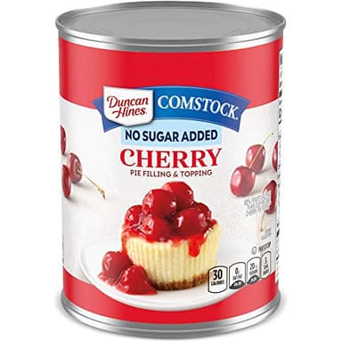 Duncan Hines Comstock No Sugar Added Cherry Pie Filling and Topping, 20 oz. (Pack of 8)