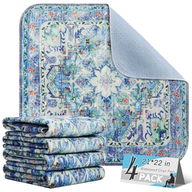 OUTCREATOR® Waterproof Chair Pads for Incontinence 21" x 22" (Pack of 4),Washable Reusable Chair Seat Protector Cover,Non-Slip Absorbent Incontinence Pad for Bed,Car,Wheelchair,Adults,Kids,Pets