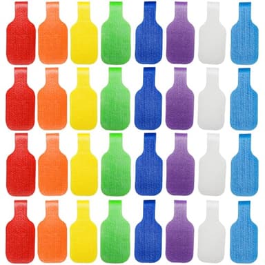 32 Pcs Cable Labels, Write On Cord Labels Tags for Electronics, Wire Markers Electrical, Reusable Large Size Plastic Label for Charging Cords Management and Identification (8 Colors)