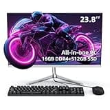 All-in-One Desktop,All-in-one Desktop pc,Intel Quad-Core N5095 Processor,16GB RAM, 512GB SSD, Dual-Band WiFi 2.4/5.0Ghz & Bluetooth 4.2, Windows 11, Includes Keyboard and Mouse Set