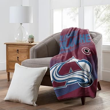 NORTHWEST Officially Licensed Colorado Avalanche NHL Team Throw Blanket 60″×80″ – Oversized Licensed Microfiber Throw with Hockey Logos for Fans, Game Day Rooms & Cozy Living
