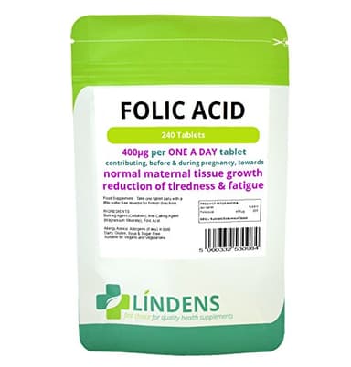 Folic Acid Tablets 3-Pack 720 Tablets, 400mcg - ONE A Day (folacin, Vitamin B-9)