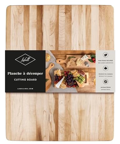 Labell Large Maple Cutting Board with Angled Finish, 16x20x0.75in