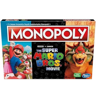Monopoly Board Game Based on The Super Mario Bros. Movie - Family Game for Super Mario Fans - Includes Bowser Token - for 2 to 6 Players - Age: From 8 Years Old