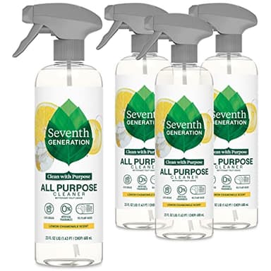 Seventh Generation All Purpose Cleaning Spray Surface Cleaner Lemon Chamomile scent Cuts Grease 23 oz, Pack of 4