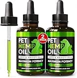 Hemp Oil for Dogs and Cats - Organic Hemp Oil Drops for Anxiety Relief, Stress,Pain, Calming, Sleep, Arthritis - Hip and Joint Support - Skin Health, Anti-Inflammatory - Omega 3-6-9 Pet Drops (2 Pack)