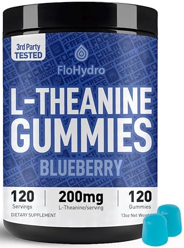 FloHydro L-Theanine Gummies | 200mg L Theanine per Serving | 120 Servings | Zero Sugar | 3rd-Party Lab Tested